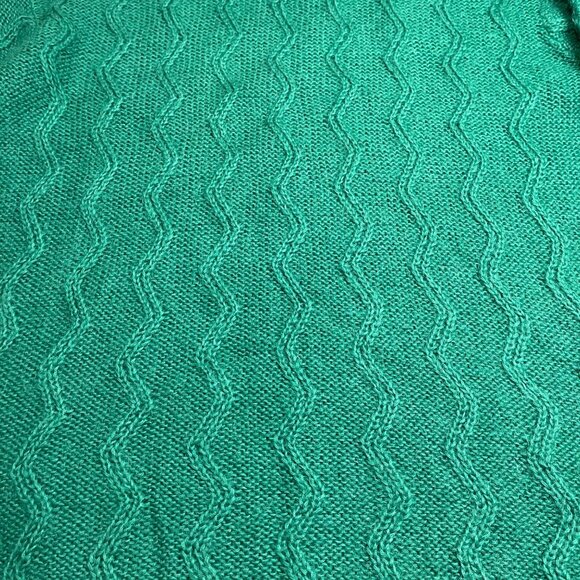 Vintage Esprit Cable Knit Sweater Womens Large Oversized Green Mohair Wool Blend - Picture 11 of 11